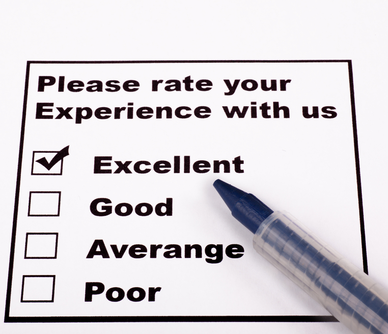 Experience Rating check list with blue pen